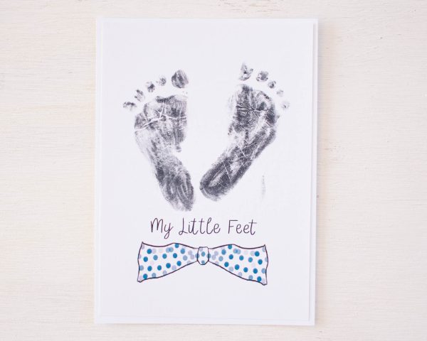 Pretty Plain Paper Newborn Baby Footprint Card Printable