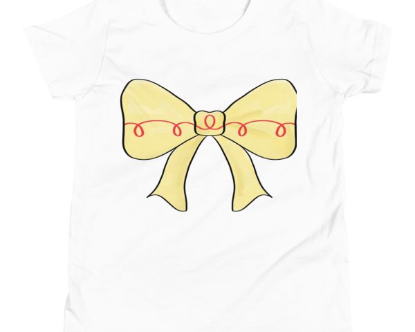 Yellow Bow Watercolor T-Shirt by Pretty Plain Paper