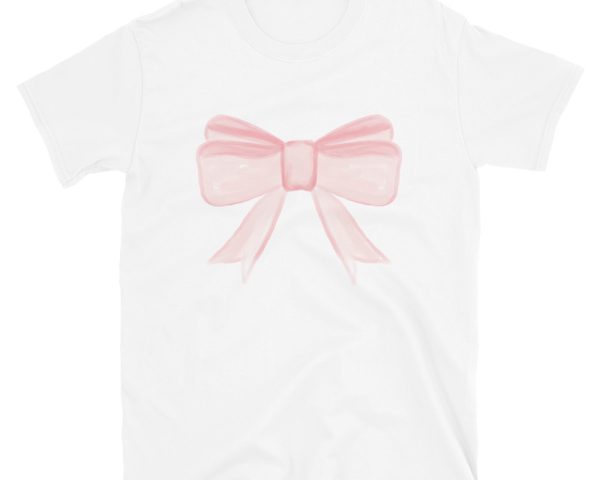 Pink Princess Bow Watercolor T-Shirt by Pretty Plain Paper