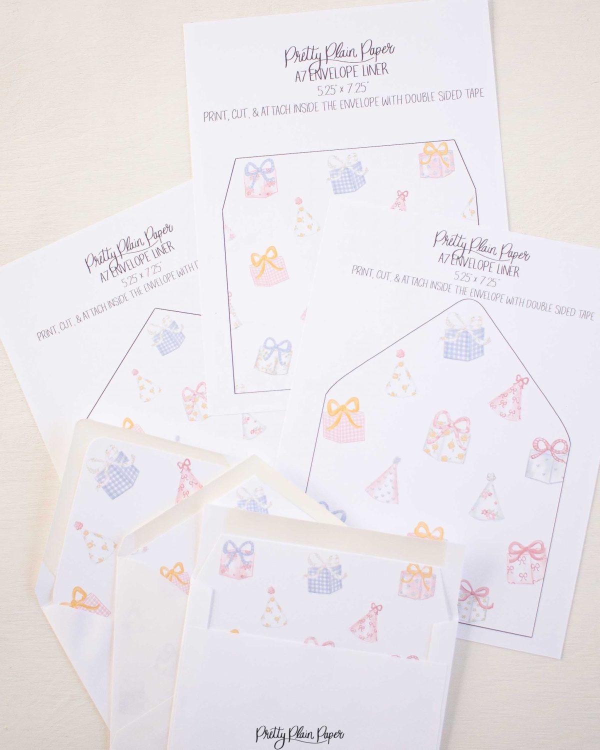 It's My Birthday Party A7 Envelope Liner by Pretty Plain Paper