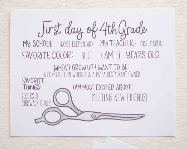 Printable Back to School Sign by Pretty Plain Paper