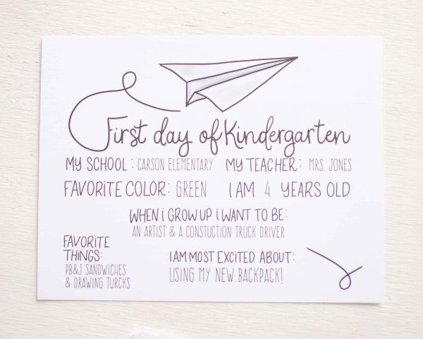 Printable Back to School Sign by Pretty Plain Paper