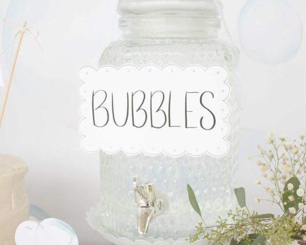 Bubble Birthday Party Printable Bubbles Sign by Pretty Plain Paper