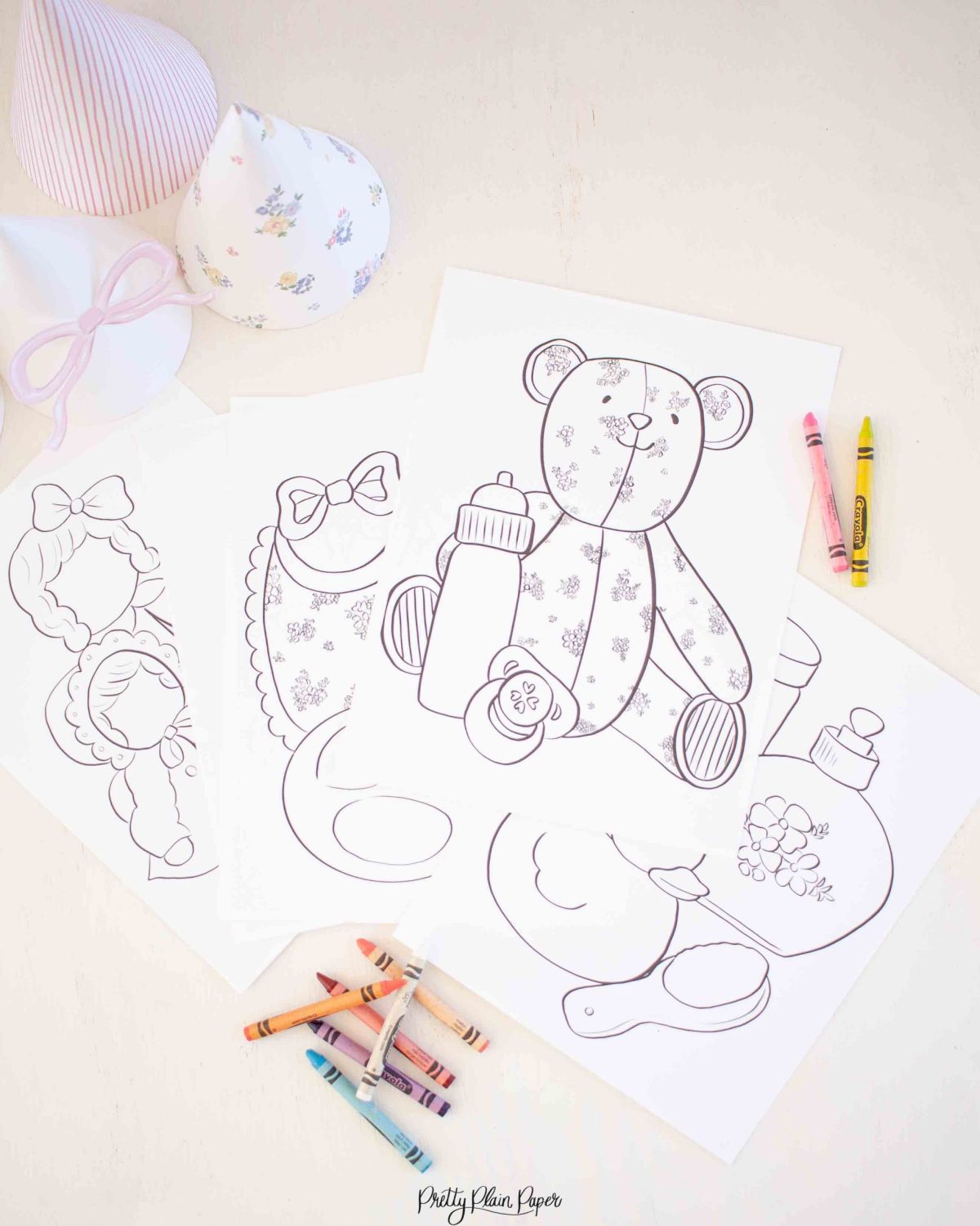Baby Doll Birthday Printable Coloring Pages by Pretty Plain Paper
