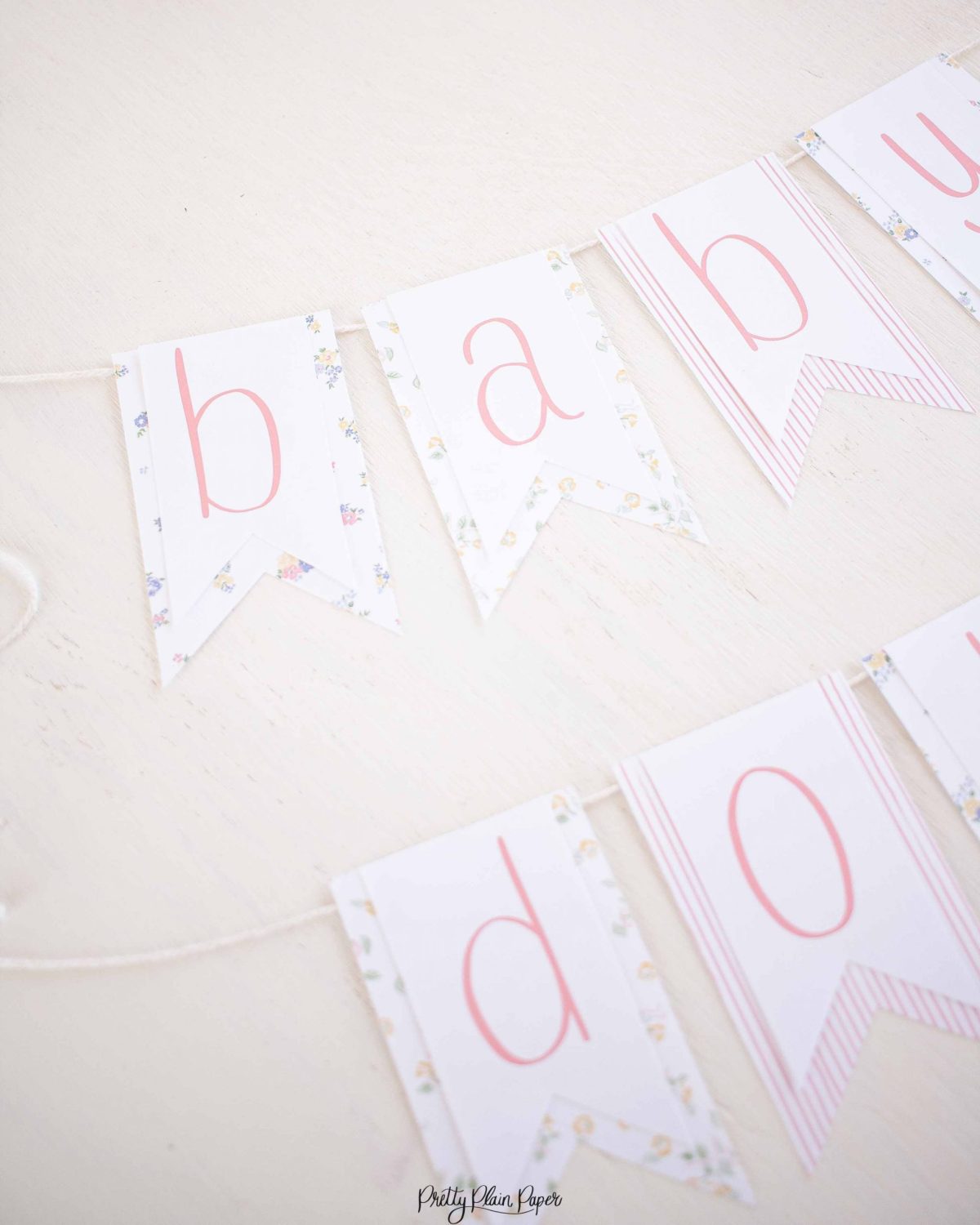 Baby Doll Birthday Printable Letter Banner Sign by Pretty Plain Paper