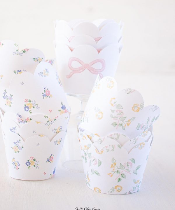 Baby Doll Birthday Printable Cupcake Wrappers by Pretty Plain Paper