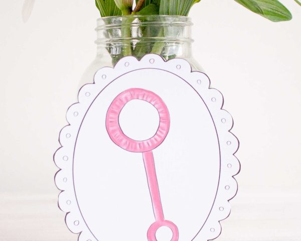 Bubble Birthday Party Printable Centerpieces by Pretty Plain Paper