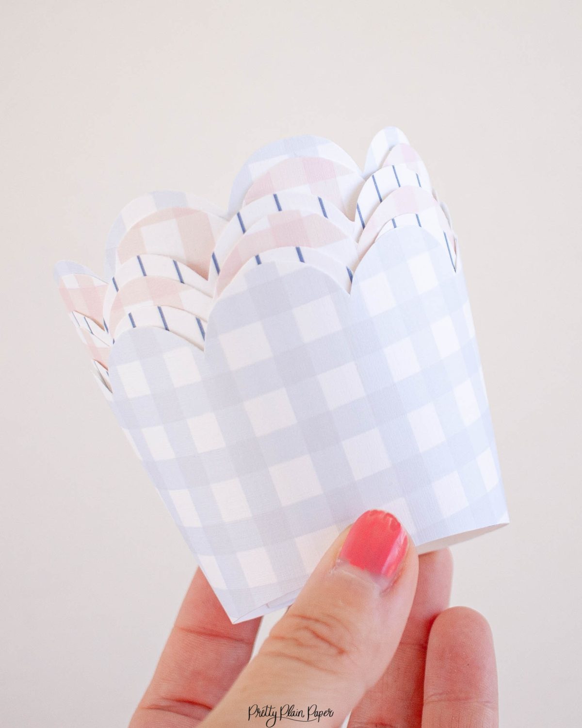 Gingham Pattern Party Printable Cupcake Wrappers by Pretty Plain Paper