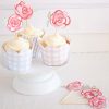 Red Rose Watercolor Cupcake Toppers Party Printable by Pretty Plain Paper