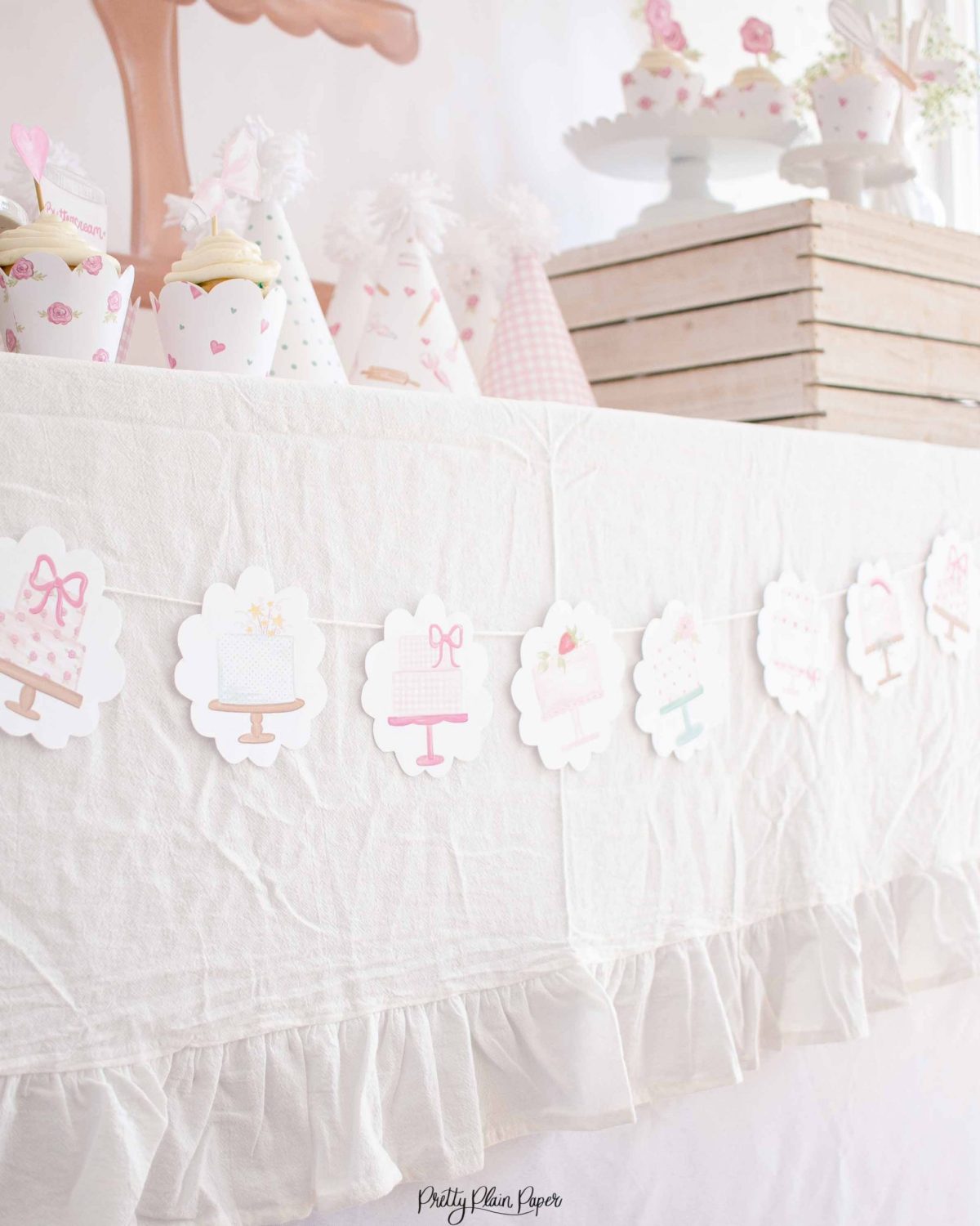 Cake Party Banner, Have your cake and eat it two party, Cake Decorating Party Printables by Pretty Plain Paper