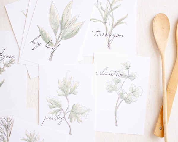 Watercolor Kitchen Herb Print Set by Pretty Plain Paper Printable Download
