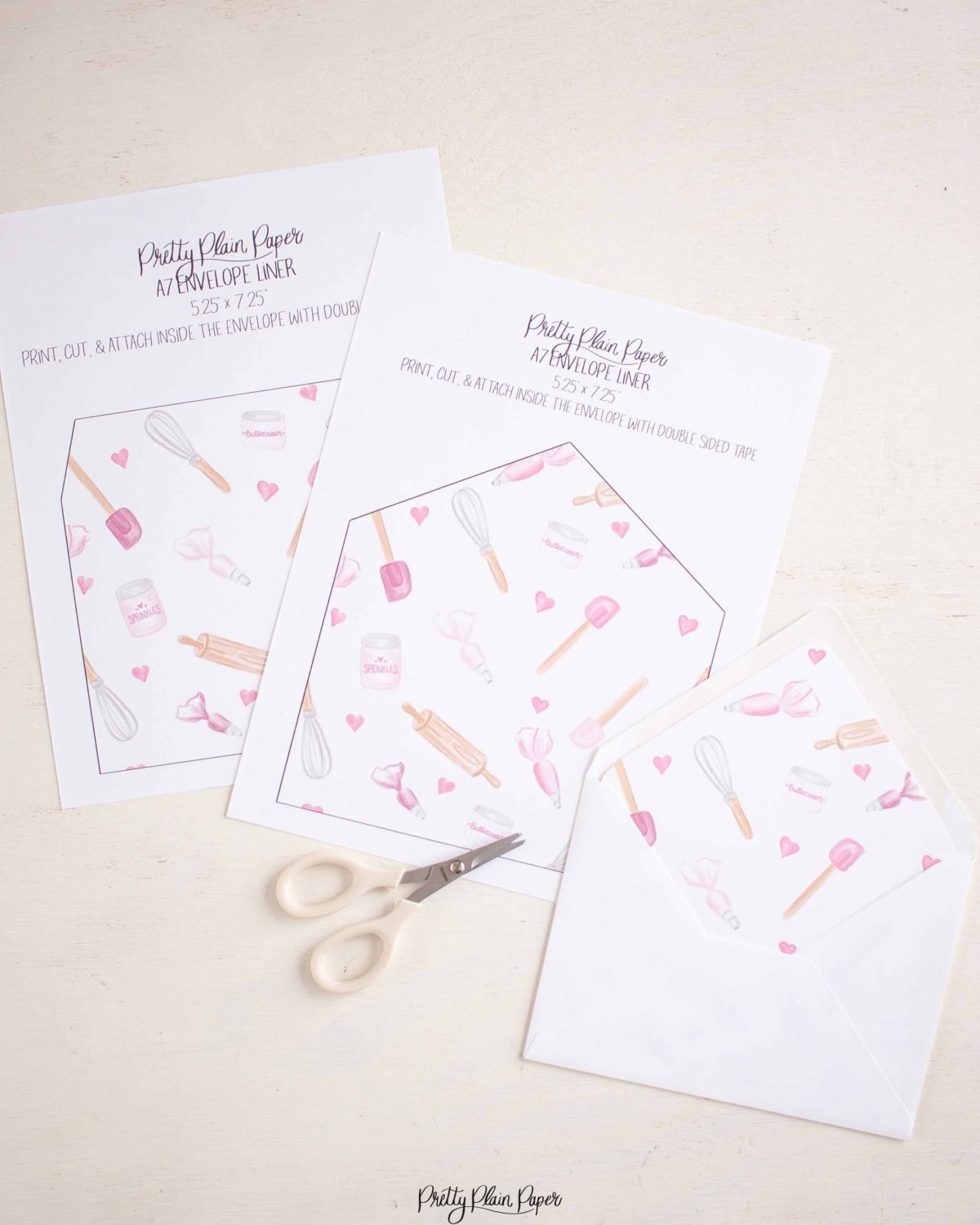 Cake Party Invitation Envelope Liner, Have your cake and eat it two party, Cake Decorating Party Printables by Pretty Plain Paper