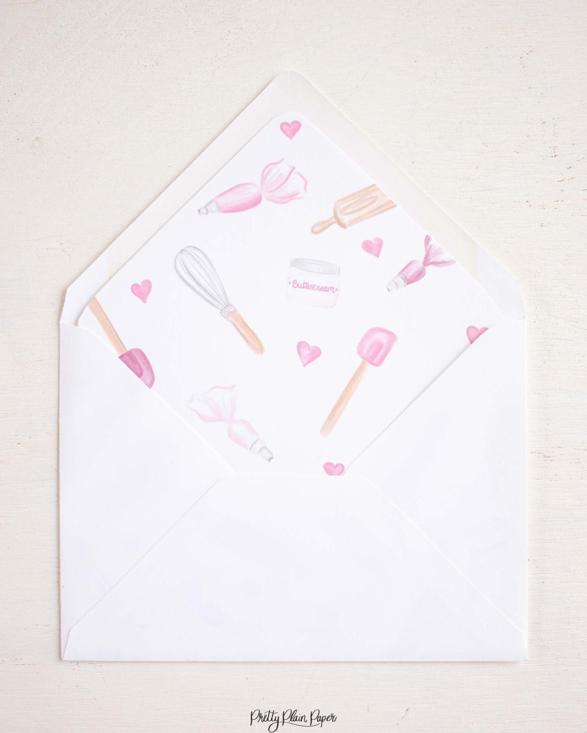 Cake Party Invitation Envelope Liner, Have your cake and eat it two party, Cake Decorating Party Printables by Pretty Plain Paper