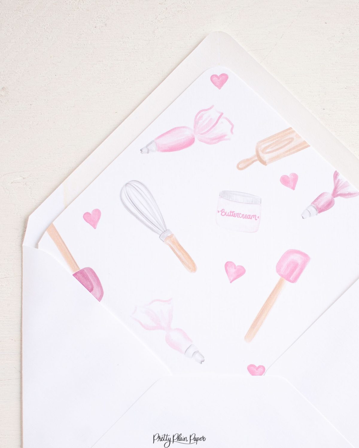 Cake Party Invitation Envelope Liner, Have your cake and eat it two party, Cake Decorating Party Printables by Pretty Plain Paper