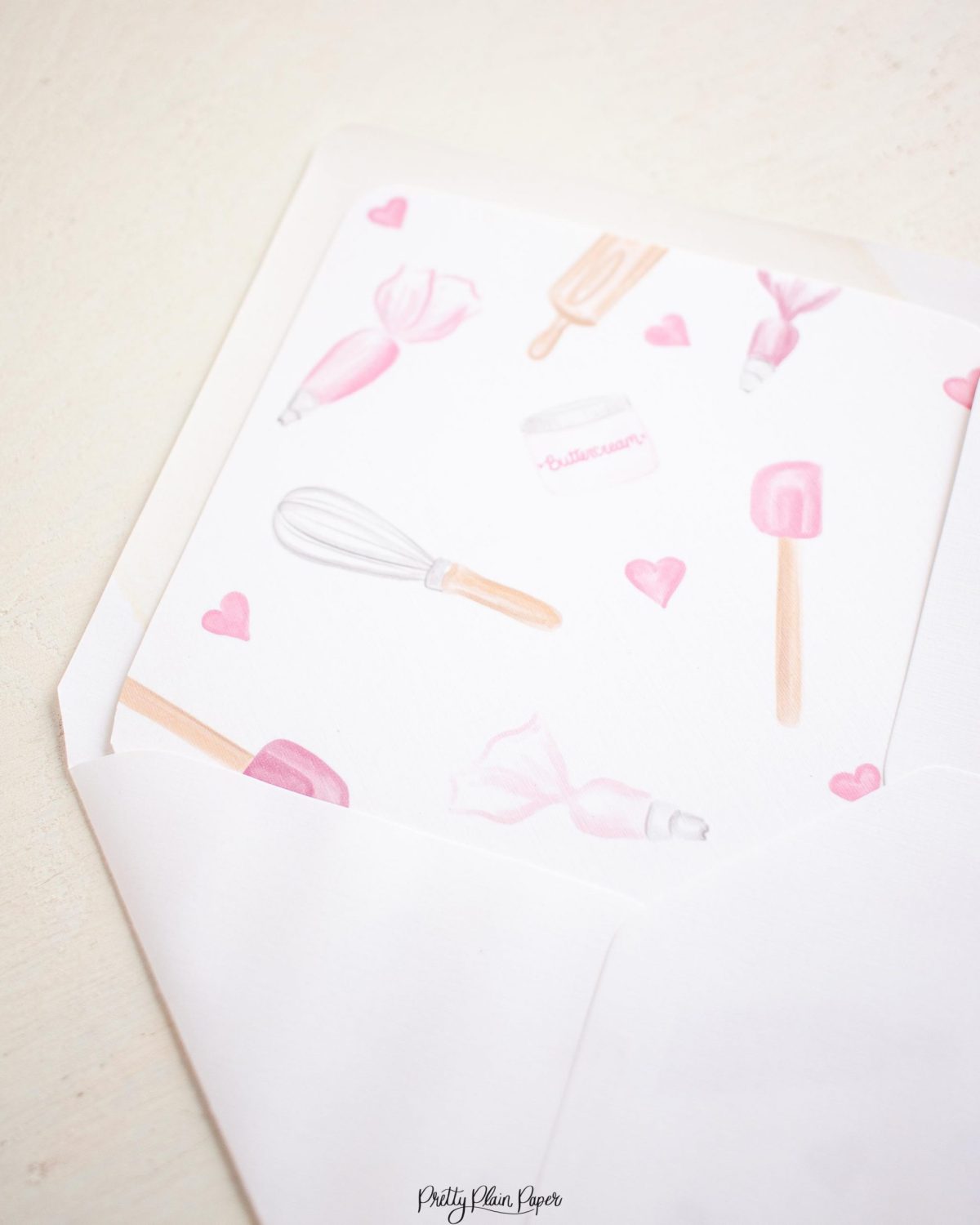 Cake Party Invitation Envelope Liner, Have your cake and eat it two party, Cake Decorating Party Printables by Pretty Plain Paper