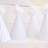 Printable Pattern Party Hats, Blue Gingham and Blue Stripe by Pretty Plain Paper
