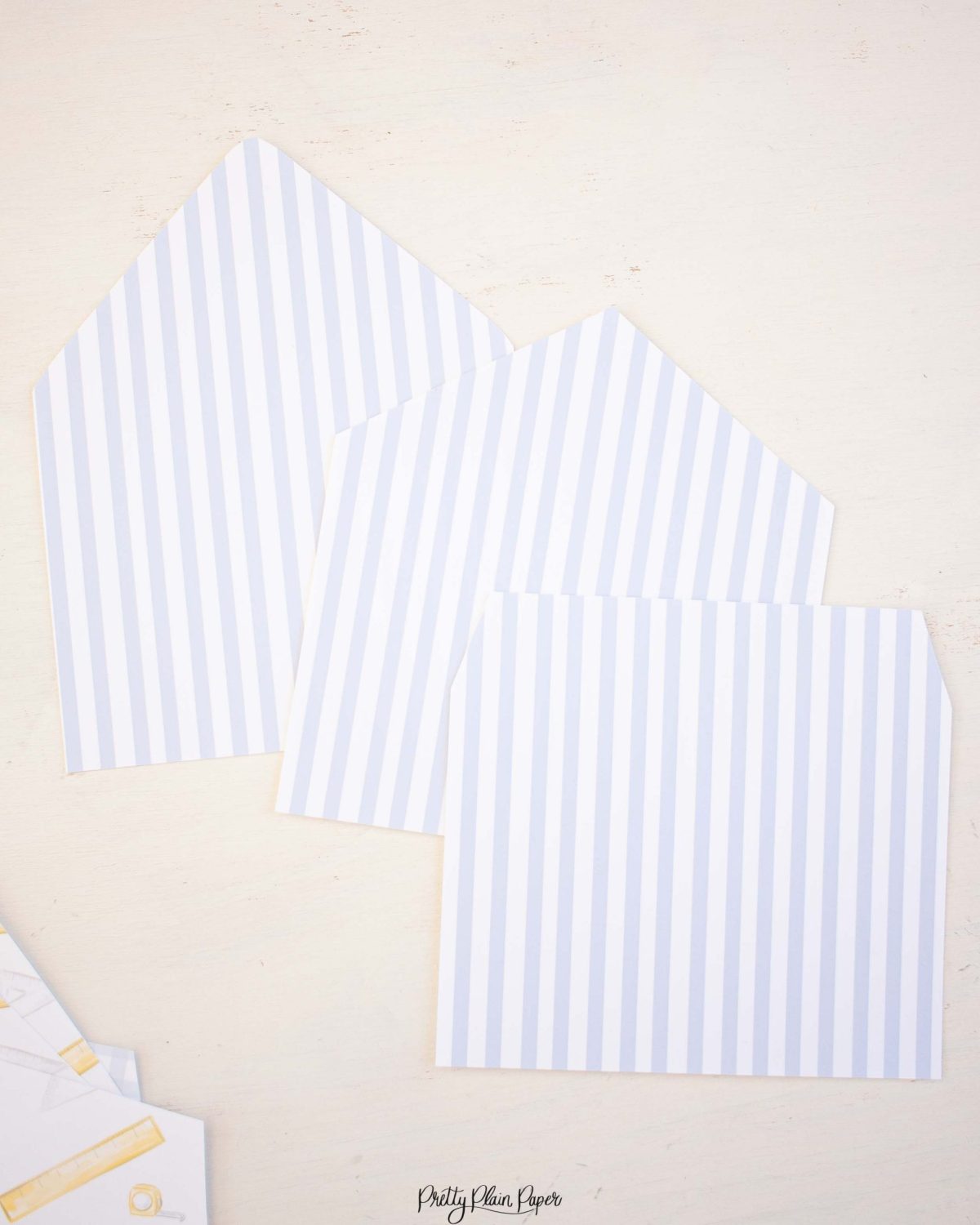 Blue Stripe Envelope Liner Printable by Pretty Plain Paper