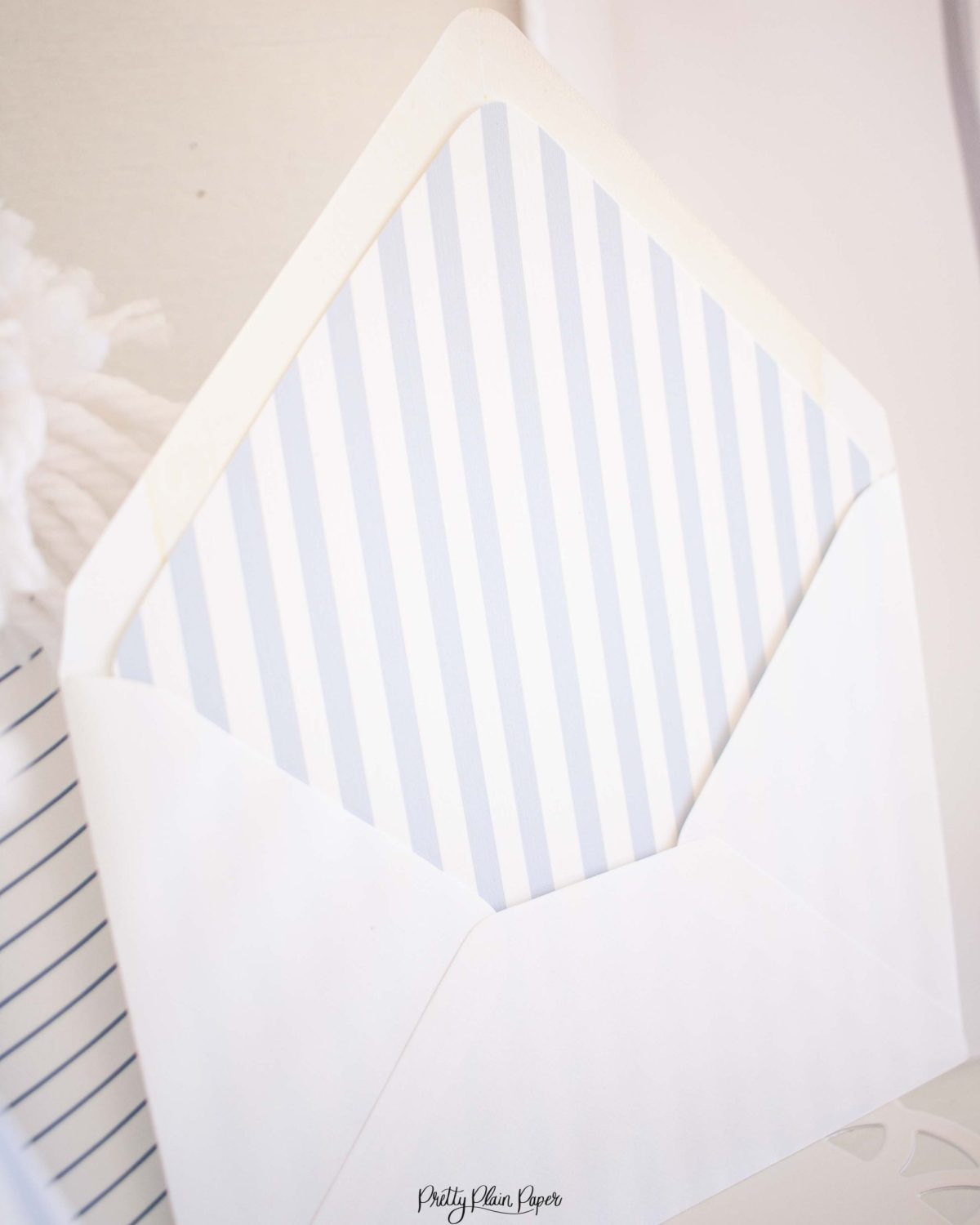 Blue Stripe Envelope Liner Printable by Pretty Plain Paper