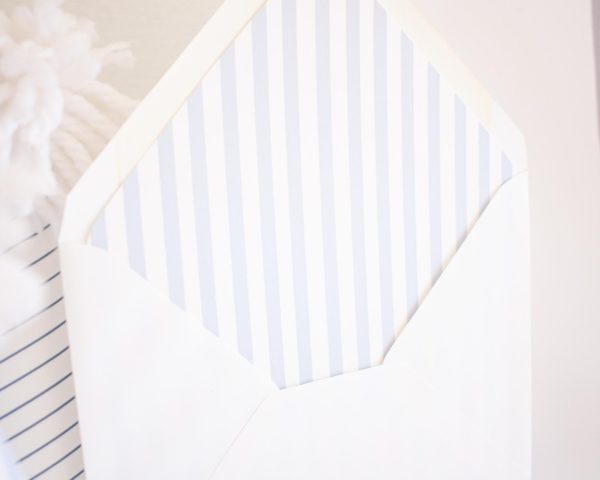 Blue Stripe Envelope Liner Printable by Pretty Plain Paper