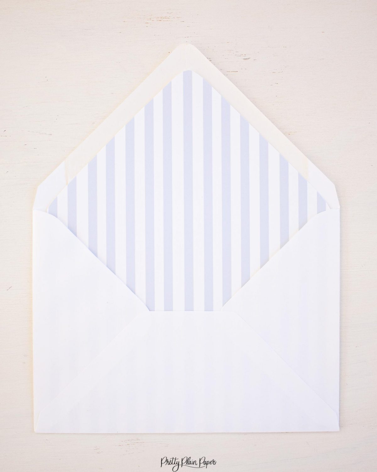 Blue Stripe Envelope Liner Printable by Pretty Plain Paper