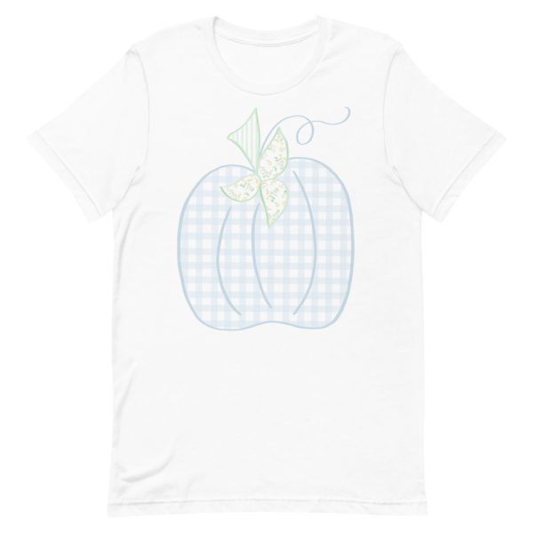 Gingham Watercolor Pumpkin Patch Hand Drawn T-Shirt by Pretty Plain Paper