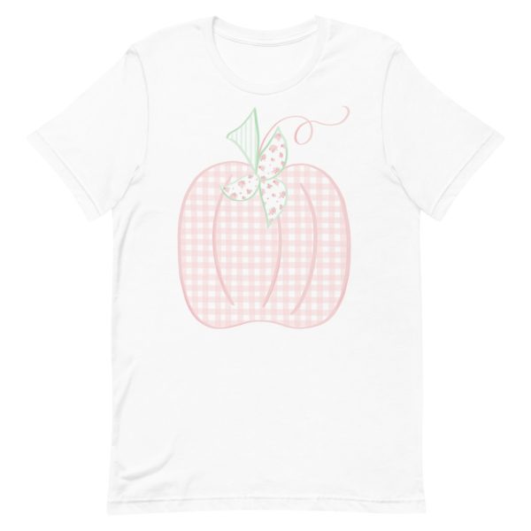 Gingham Watercolor Pumpkin Patch Hand Drawn T-Shirt by Pretty Plain Paper