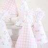 Pink Gingham, Floral and Bow Printable Party Hats by Pretty Plain Paper