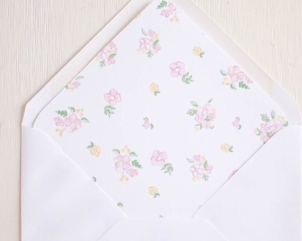Pink Floral Printable Envelope Liner by Pretty Plain Paper
