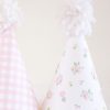 Pink Gingham, Floral and Bow Printable Party Hats by Pretty Plain Paper
