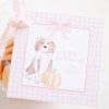 Watercolor Puppies, Pink Pumpkin, and Gingham Halloween Favor, Treat, Gift Tag by Pretty Plain Paper