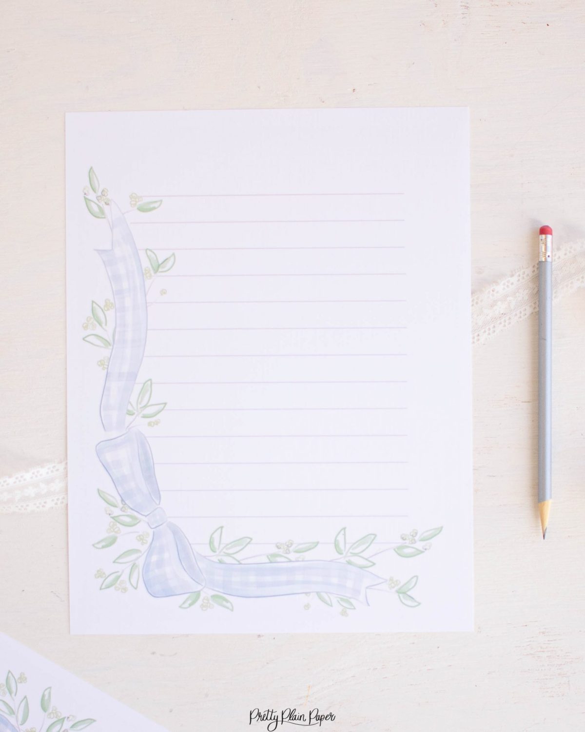 Watercolor Christmas Stationary for Kids, Letter to Santa Template, Christmas Wish List Downloadable Printable by Pretty Plain Paper
