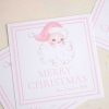 Watercolor Christmas Gift Tag Printables by Pretty Plain Paper; Watercolor Pink Santa