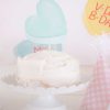 Candy Conversation Heart Party Cake Toppers Printable Download with Watercolor Hearts & other Party Decor Printables by Pretty Plain Paper, Valentine Theme Birthday Party Decor