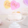 Candy Conversation Heart Party Cake Toppers Printable Download with Watercolor Hearts & other Party Decor Printables by Pretty Plain Paper, Valentine Theme Birthday Party Decor