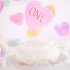 Candy Conversation Heart Party Cake Toppers Printable Download with Watercolor Hearts & other Party Decor Printables by Pretty Plain Paper, Valentine Theme Birthday Party Decor