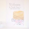 Watercolor Pancakes & Pajamas Welcome Sign by Pretty Plain Paper for a Pancakes and Pajamas Party