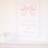Big Pink Bow Welcome Sign for a Pink Bow Birthday Party, Watercolor Party Printables by Pretty Plain Paper