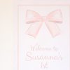 Big Pink Bow Welcome Sign for a Pink Bow Birthday Party, Watercolor Party Printables by Pretty Plain Paper