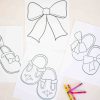 One two buckle my shoe coloring pages printable by Pretty Plain Paper