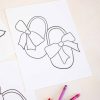 One two buckle my shoe coloring pages printable by Pretty Plain Paper