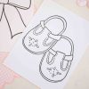 One two buckle my shoe coloring pages printable by Pretty Plain Paper