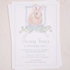 Watercolor Blue Bunny Invitation by Pretty Plain Paper for a Some Bunny is One Birthday Party or a Bunny Birthday Theme