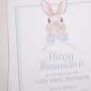 Watercolor Blue Bunny Invitation by Pretty Plain Paper for a Some Bunny is One Birthday Party or a Bunny Birthday Theme