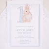 Watercolor Blue Bunny Invitation by Pretty Plain Paper for a Some Bunny is One Birthday Party or a Bunny Birthday Theme