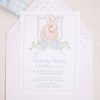 Watercolor Blue Bunny Invitation by Pretty Plain Paper for a Some Bunny is One Birthday Party or a Bunny Birthday Theme