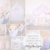 One two buckle my shoe birthday party backdrop for a one two buckle my shoe party. Watercolor party printables by Pretty Plain Paper