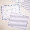 Watercolor Pancakes & Pajamas Birthday Party Blue Floral Placemats & Blue Stripe Placemats by Pretty Plain Paper for a Pancakes and Pajamas Party