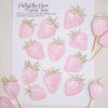 Pink Strawberry Cupcake Toppers with Watercolor Strawberry and Floral & other Birthday Party Decor Printables by Pretty Plain Paper, Strawberry Theme Birthday Party Decor