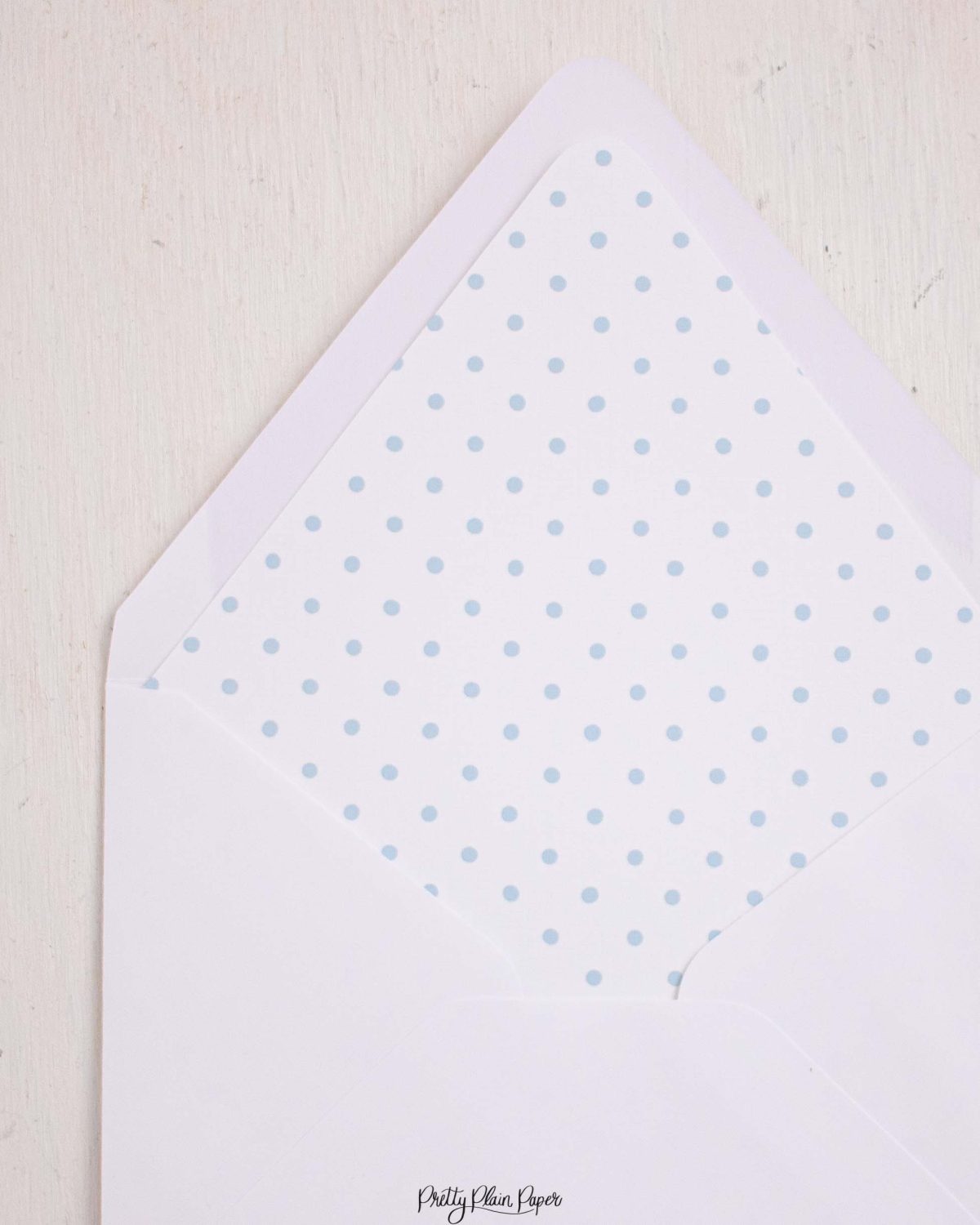 Blue Dots Envelope Liner by Pretty Plain Paper