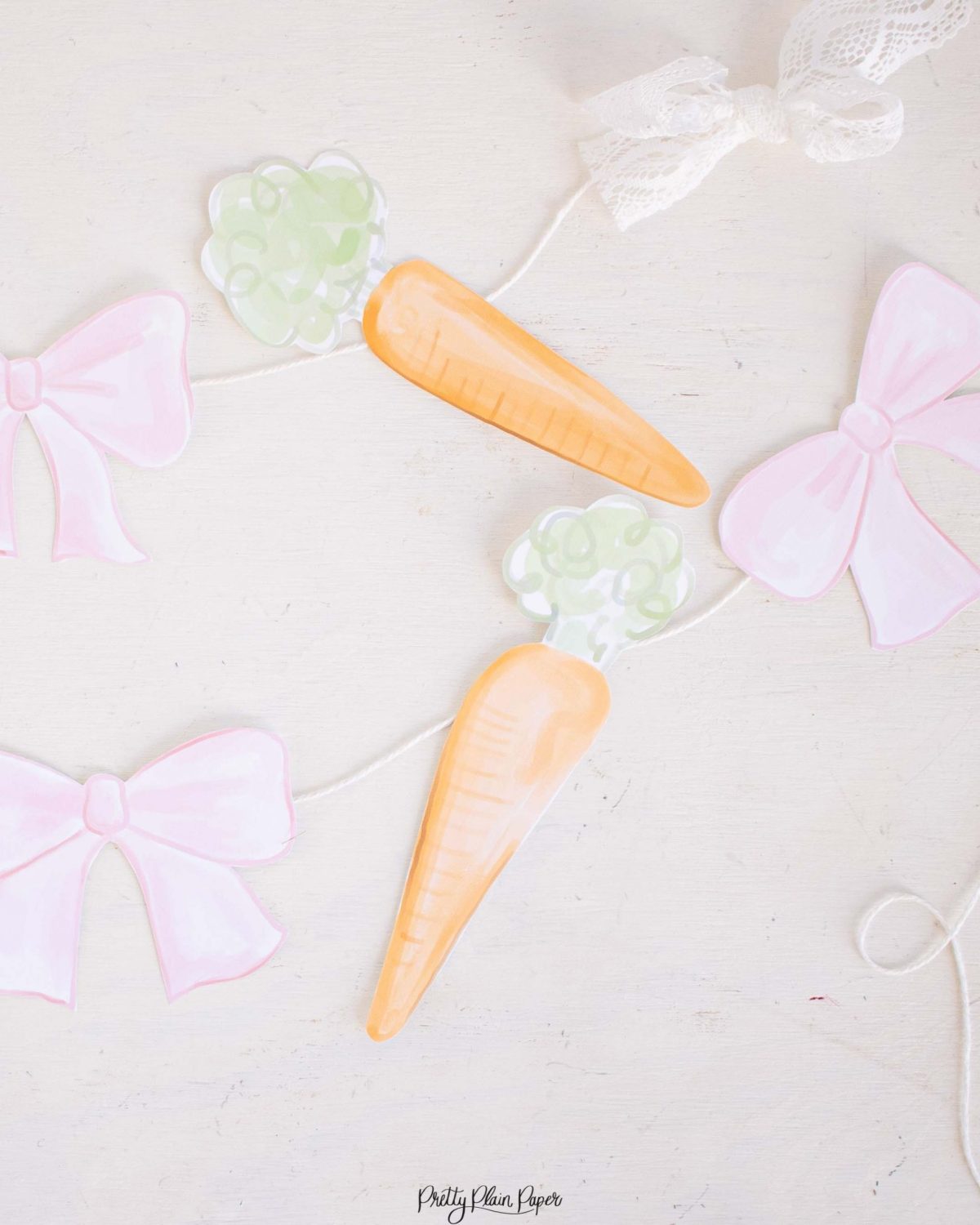 Watercolor Carrot Banner by Pretty Plain Paper